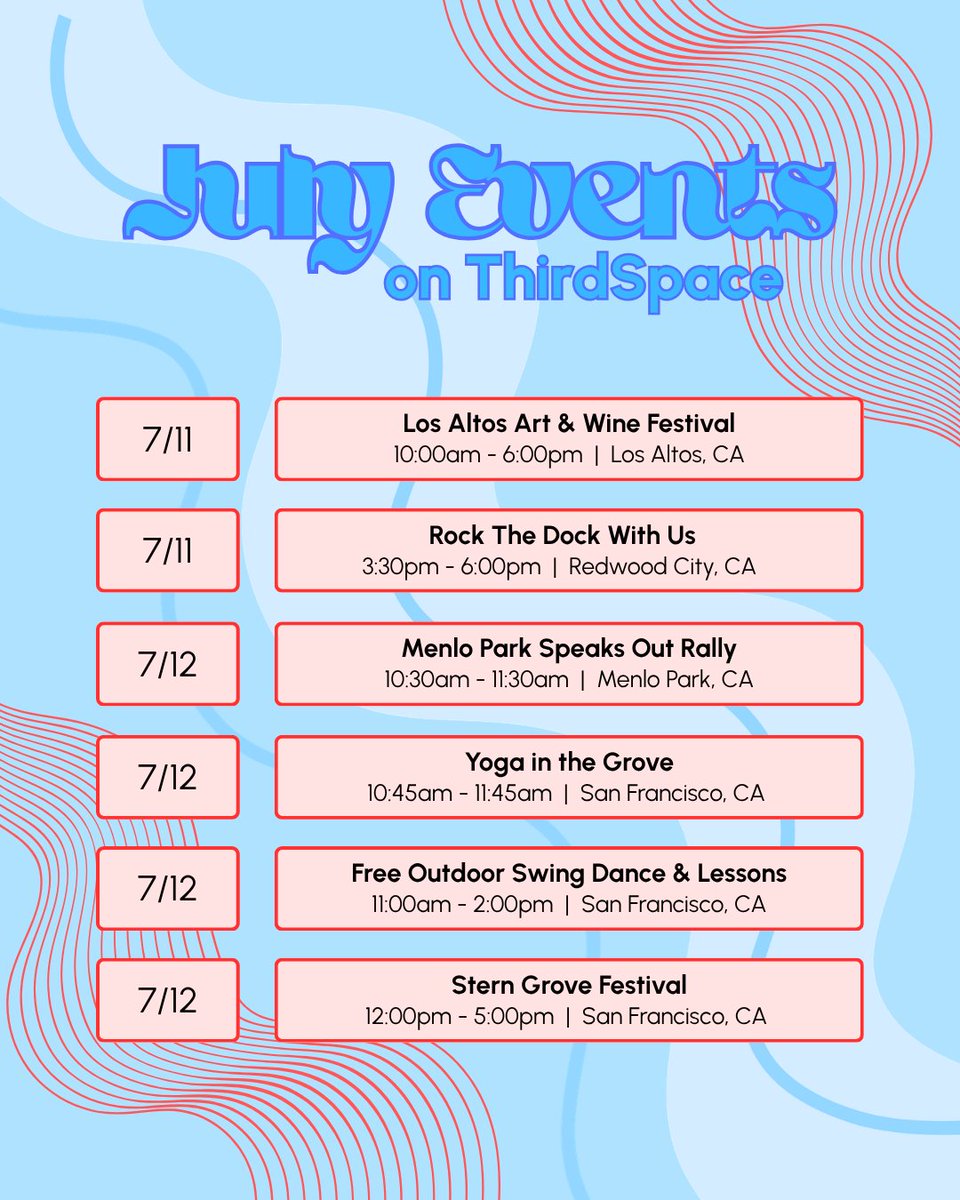 thirdspace_app's tweet photo. July is here ☀️

🌿 Discover local events
🤝 Meet new people
🎯 Try something new
📍 Create your own event

Your next summer adventure starts on ThirdSpace.

Download the app: https://t.co/5WerjmNwt8

#ThirdSpace #ThirdSpaceApp #JulyEvents #SummerVibes https://t.co/Bbfl9Y2UR1