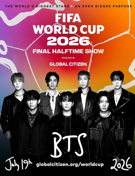 Kpop_Herald's tweet photo. Justin Bieber is confirmed to perform alongside @bts_bighit, @Madonna and @shakira at the 2026 FIFA World Cup final halftime show on July 19. ⚽🎤

Featuring a lineup curated by Coldplay's Chris Martin, the show will run for 11 minutes.

#JustinBieber #BTS #FIFA https://t.co/L7nh2QuHNI