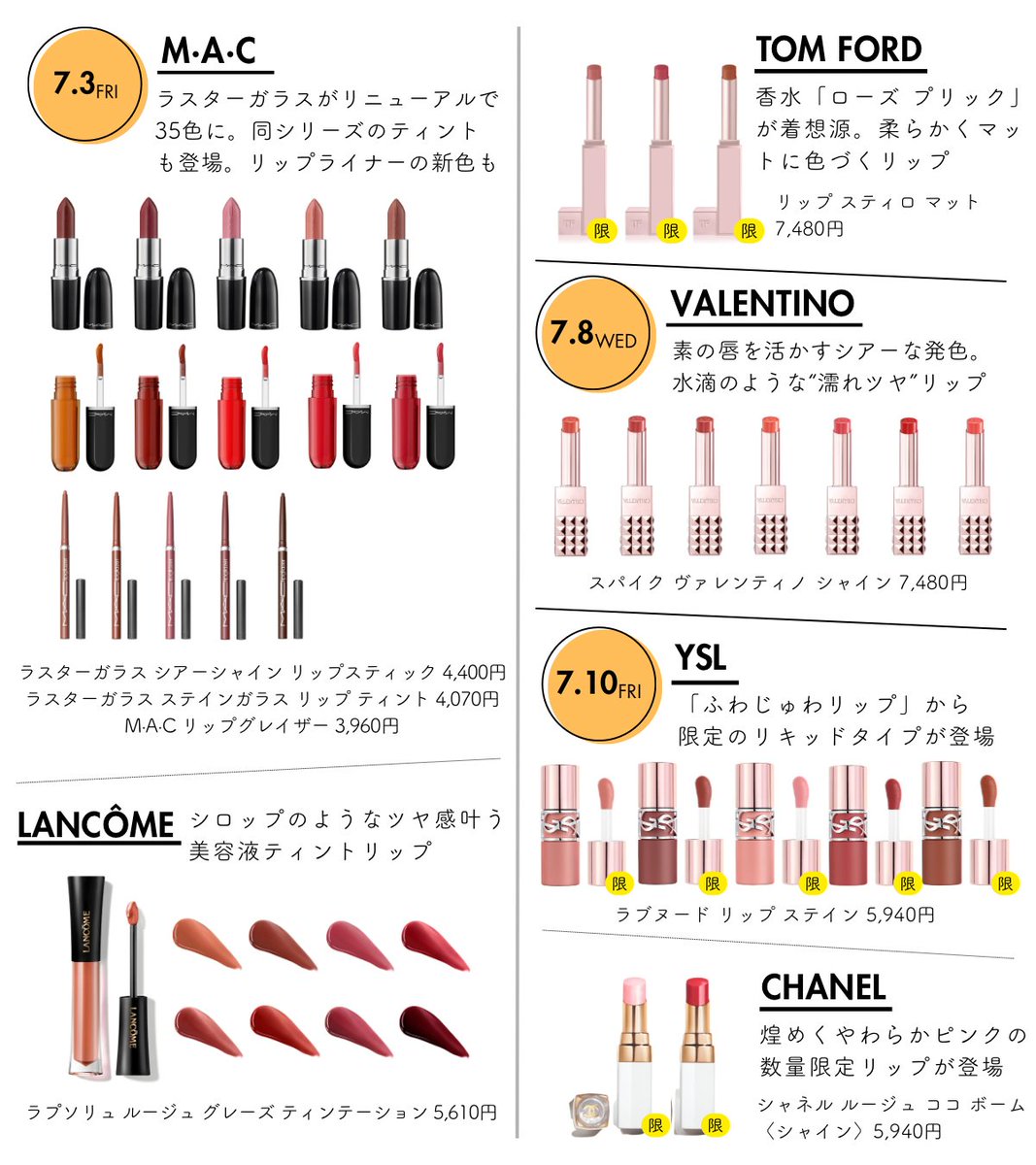 実は今月、デパコスリップ祭りなの知ってた…？ 7月発売のデパコス