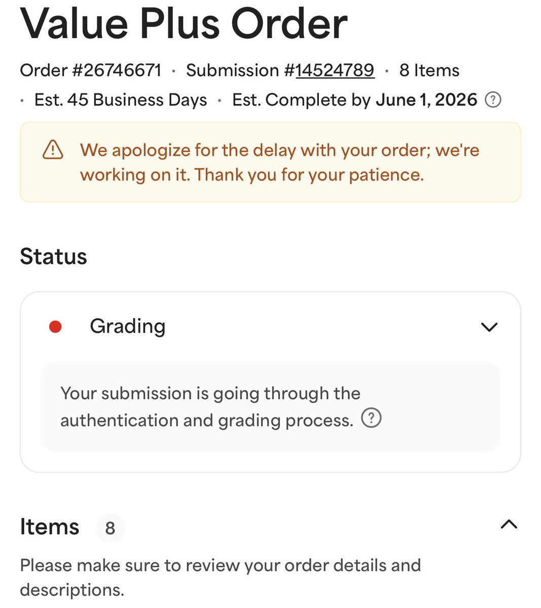 SlaysOnTwitch's tweet photo. Been in grading for 2 months. We’re over a month past the completion date. What a joke @PSAcard @natsturner https://t.co/9KC9j6a9am