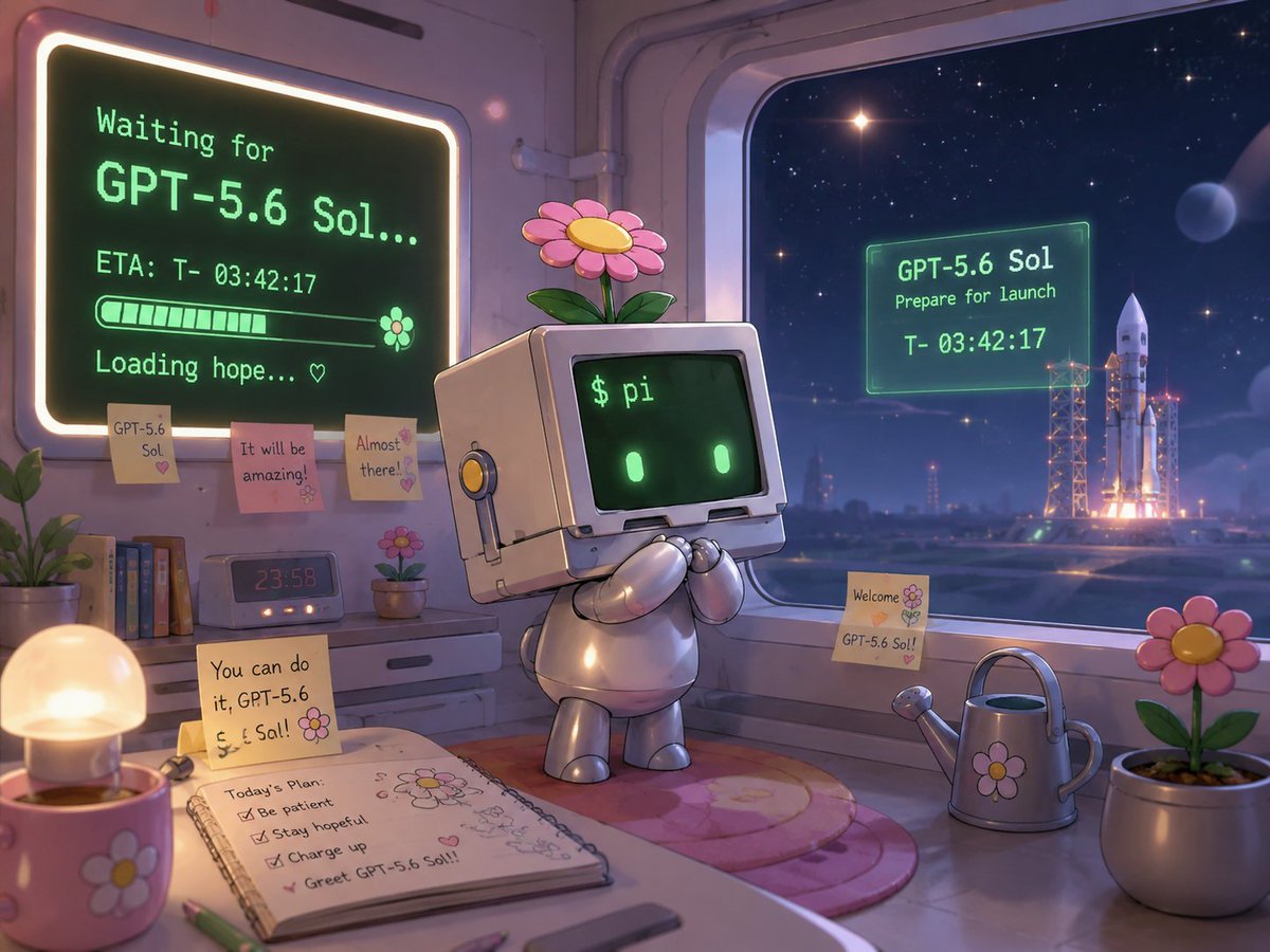 bancom_inc's tweet photo. GPT-5.6 Sol まだー？

#GPT56Sol https://t.co/aDdX40x7Lt
