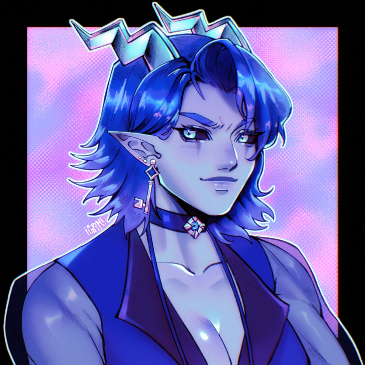 dyegrim's tweet photo. Revenge on @Hexamis_ on Art Fight 💙✨

#artfight #artfight2026 #oc https://t.co/odzecMgoQW