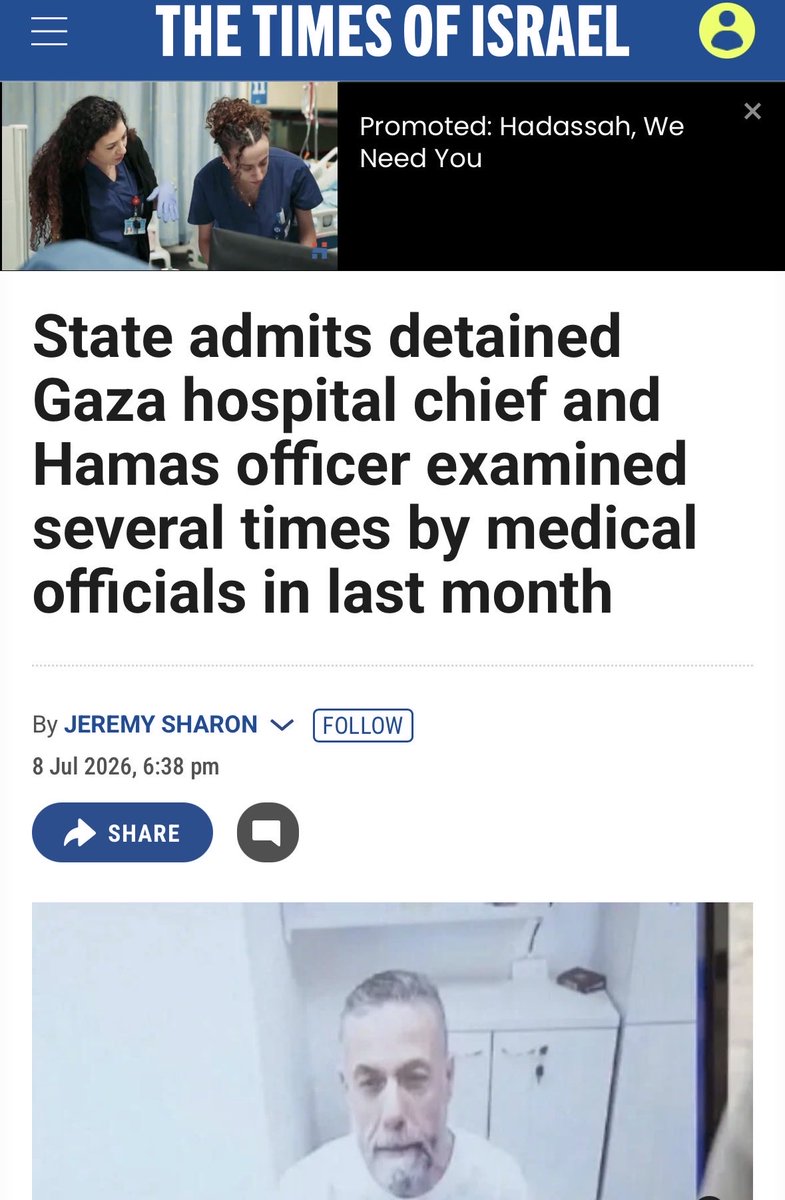 RaychFeldman's tweet photo. @SenSanders Senator Sanders,
Do basic fact checking before tweeting. 
This man is a member of a terror organization. He is detained under suspicion of terrorism against a sovereign nation.
Days ago, @NGOmonitor released a seminal report on Gazan hospitals. Please read it. https://t.co/njxdqlMh23