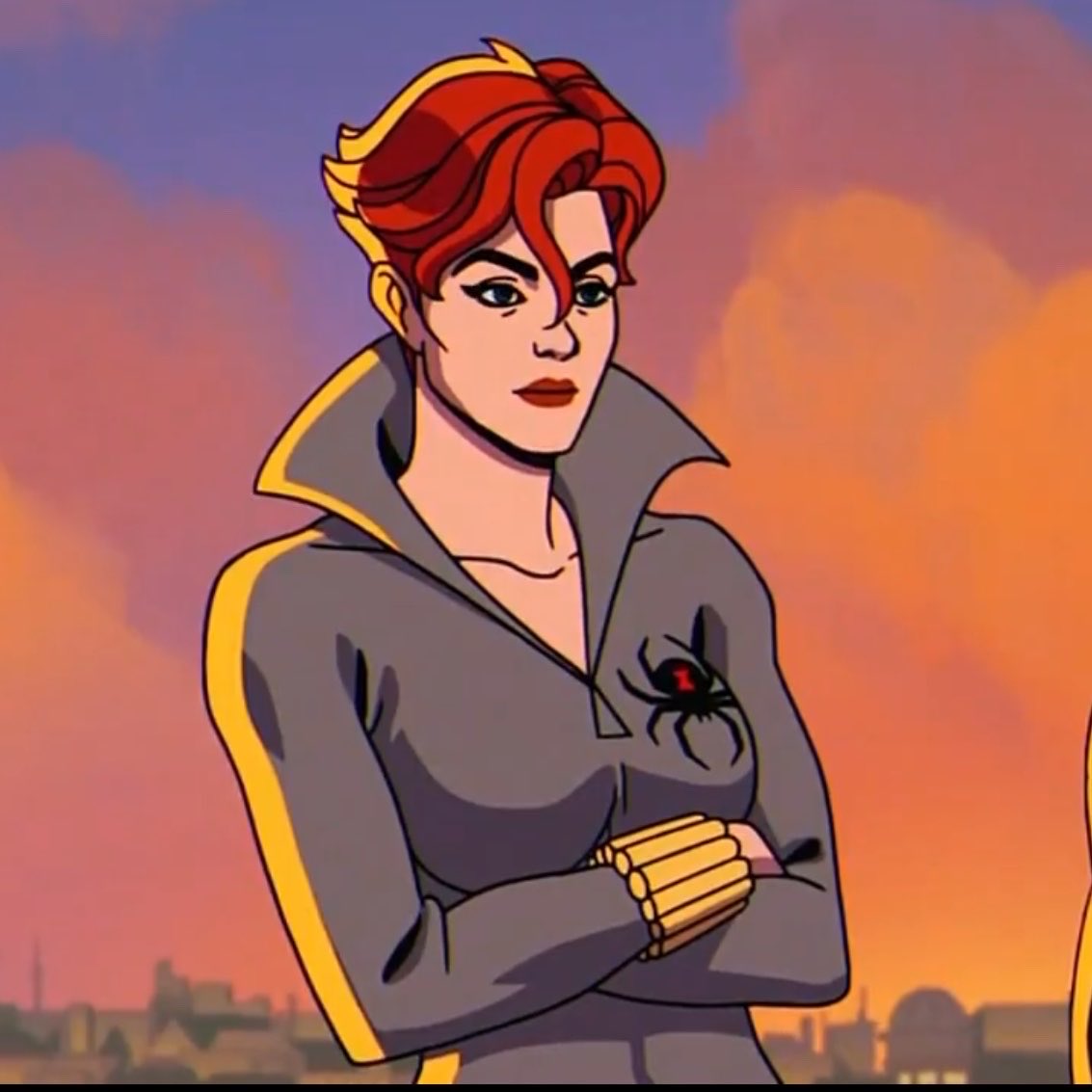 darkbutjagame's tweet photo. One thing about animated Black Widow is she’s always going to serve https://t.co/MA4T9ZVTii