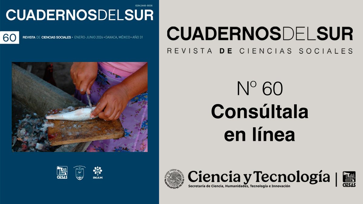 ciesas's tweet photo. 📘¡Te invitamos a leer el #60 de la revista @CuadelSur!
Esta edición aborda discusiones sobre la práctica alimentaria y la salud desde la antropología y los estudios socioculturales.
Descárgala en 📲https://t.co/W4JovPxQhp https://t.co/GzP3AqL7pl