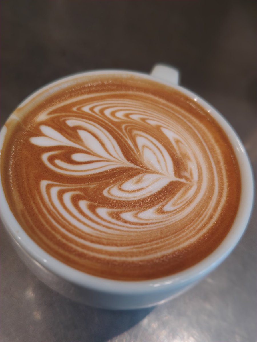 iwasa_ki's tweet photo. 朝一番、良くなってきた☕
朝から上手くいくと気分がよい。

注ぎもなんだけど思どちらかというとミルクの改善が大きい気がする。
まだ慣れや理屈が合わないところがあるので伸びしろアリ👍 https://t.co/HIXl0jiCcb