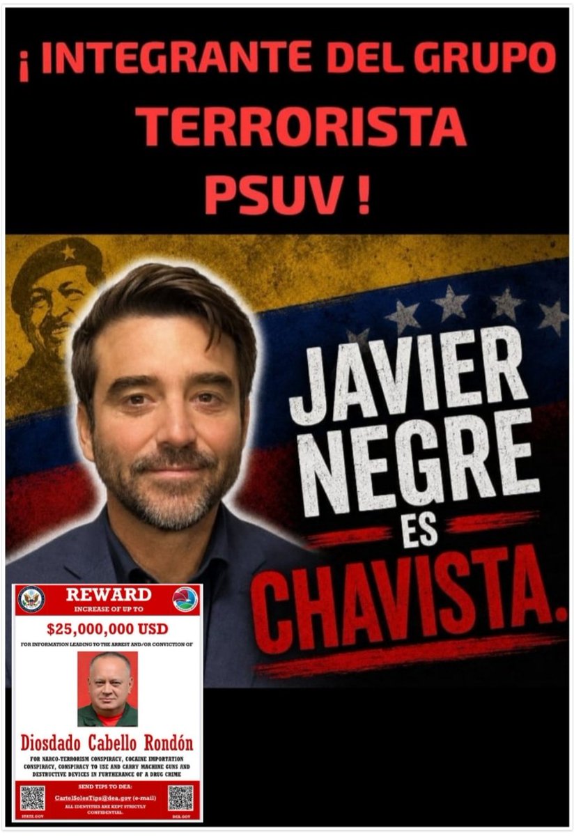 matagorgojos25's tweet photo. @javiernegre10 Esfuérzate un poco más para que el NARCO Chavismo te pague mejor!... https://t.co/ZD6EDj3hJs