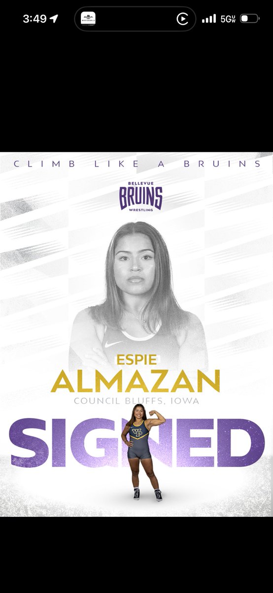LCGirlsWR's tweet photo. Bellevue University's new womens wrestling program is getting a hammer in LC great Espie Almazan!! She will do great things there!! #ETO https://t.co/lUMt7UxIg0