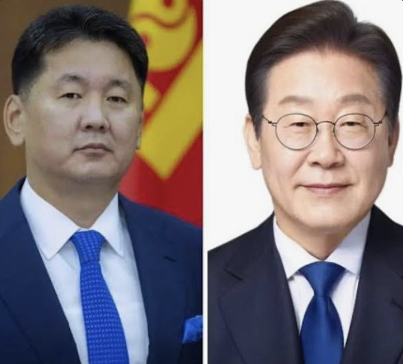 elbegdorj's tweet photo. A heartfelt greeting to President Lee Jae Myung. Mongolia and the Republic of Korea have been close friends for many years. May this state visit deepen our friendship, bring people closer together, and open new doors to peace and shared success. Welcome to Mongolia under the Eternal Blue Sky. 🇲🇳🇰🇷