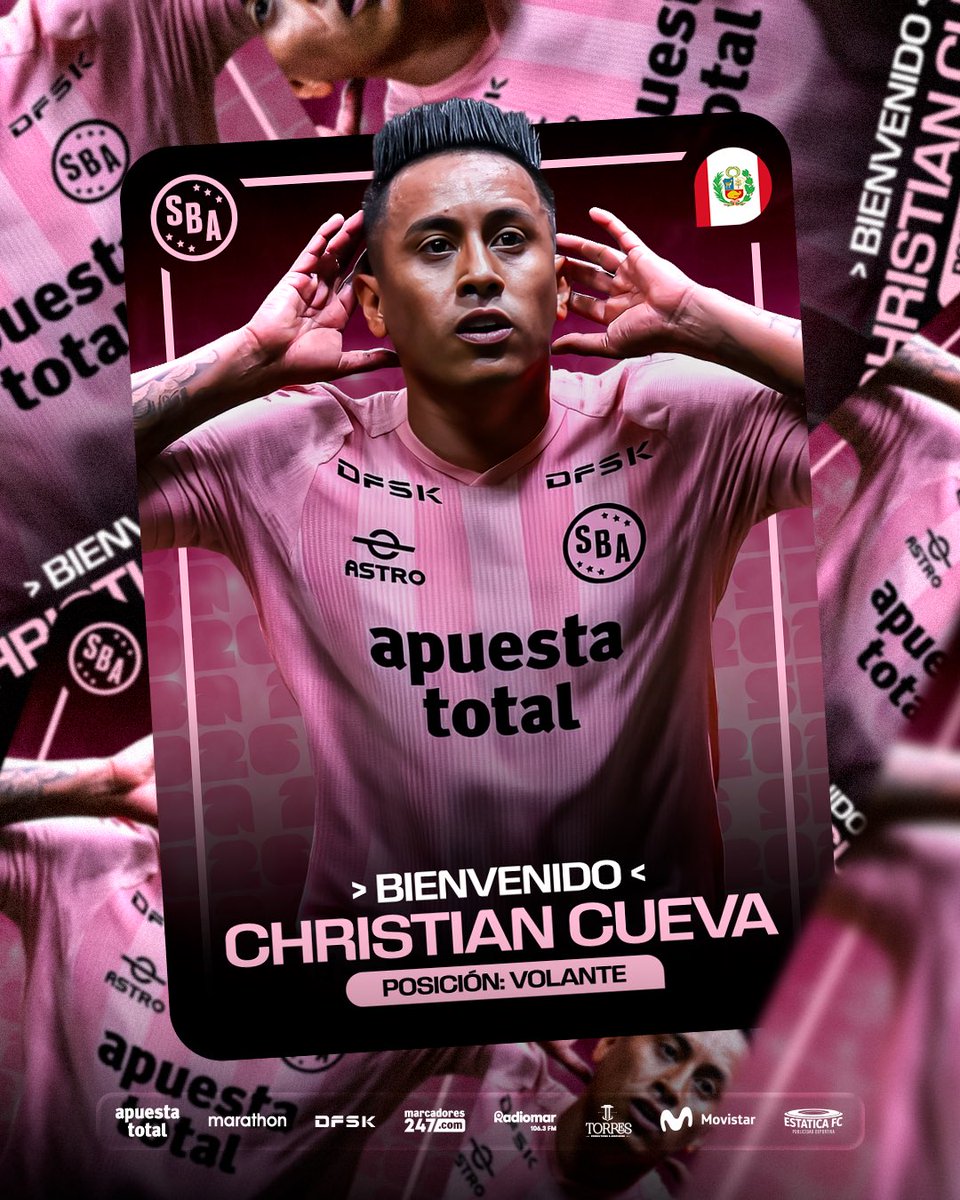 sportboys's tweet photo. Bienvenido a ‘El Primer Campeón’ 🏆🩷

✍️ Christian Cueva se incorpora al plantel y vestirá nuestros colores por lo que resta de la temporada 2️⃣0️⃣2️⃣6️⃣

#VamosBoysTodaLaVida https://t.co/Bj0xlwdbqO