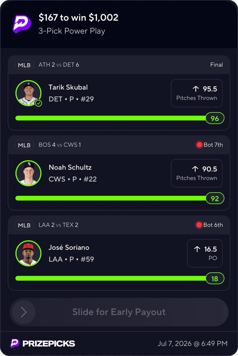 NevilleRVA's tweet photo. Join parlay🔐 Discord👉 🔗 https://t.co/NiOecCbeLe…

EARLY LOOK BANGG✅

The goat comes through easily. Early looks have been absolutely printing💰

10k views.. Who cashed⁉️

#PrizePicks #mlb #sportsbetting #gamblingx https://t.co/JkZqaDZqPP