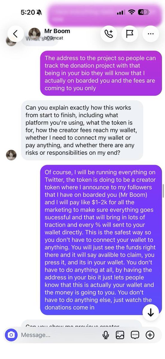 swaynfa's tweet photo. I have been trying to onboard the owner behind Mr. Boom for the last 4 months, and I finally got everything explained and brought them on board. They fully understand the vision, are supportive of the project, and will be adding the CA to their bio.

$BOOM is based on Mr. Boom, the viral cat that exploded across social media for literally sounding like he says "BOOM" instead of meowing. The videos have racked up millions of views across TikTok, making him one of the most recognizable viral cat memes on the internet.

The official page is now onboarded, all creator fees are being directed to support Mr. Boom. Cats are currently the meta and there is no better narrative than $BOOM

Instagram: https://t.co/x9Fq4ZdYLL

Community: https://t.co/ylhkseM95J

CA in the comments