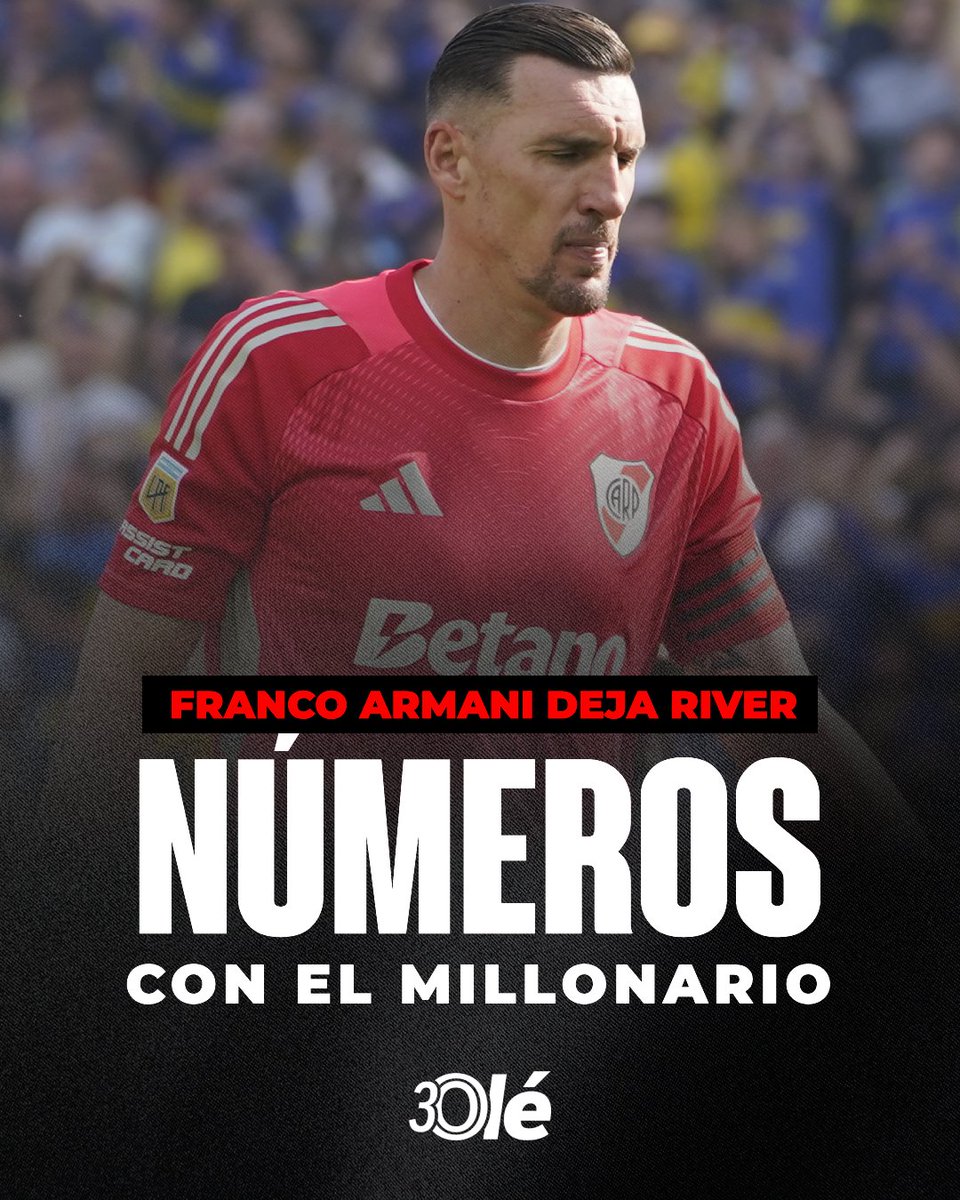 DiarioOle's tweet photo. LOS NÚMEROS DE FRANCO ARMANI EN RIVER 🧤📊

📝 366 partidos
⚽️ 288 goles recibidos
🔐158 vallas invictas 
🏆 10 títulos https://t.co/ZKMGj2pva0