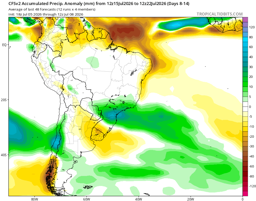 EdoWeatherman's tweet photo. Proyección en seguimiento. Actualización de miércoles.

Se mantiene proyección de posibles lluvias importantes en el norte chico y la zona central la próxima semana. Los dos modelos más importantes ven un escenario de lluvias abundantes, con fuerte viento y es posible que esto se extienda de 3 a 5 días. 

La influencia de El Niño ya es un hecho y lo hemos visto en la situación que ocurre en el sur de Chile. Cada actualización va consolidando el patrón lluvioso de la próxima semana y esto se extendería hasta la región de Atacama e incluso puede alcanzar más al norte.

Ahora bien, la situación podría ser compleja ya que los modelos proyectan una serie de sistemas frontales que no darían tregua. Por ejemplo, en la región del Maule llovería desde el martes 14 al domingo 19, sin descartar que esto se extienda más días.

Respecto a montos que pueden caer, la zona central podría acumular más de 100 mm en toda esta serie de eventos e incluso algunos modelos dan sobre esa cantidad. Algo similar se proyecta para la región de Coquimbo. 

Todo esto aún puede variar y debemos seguir atentos cada actualización, pero para quienes solo aparecen para comentar de forma pesimista o tirar odiosidad, esta tendencia lluviosa con cada actualuzación se pone más agresiva y todos los factores se están alineando para que suceda.