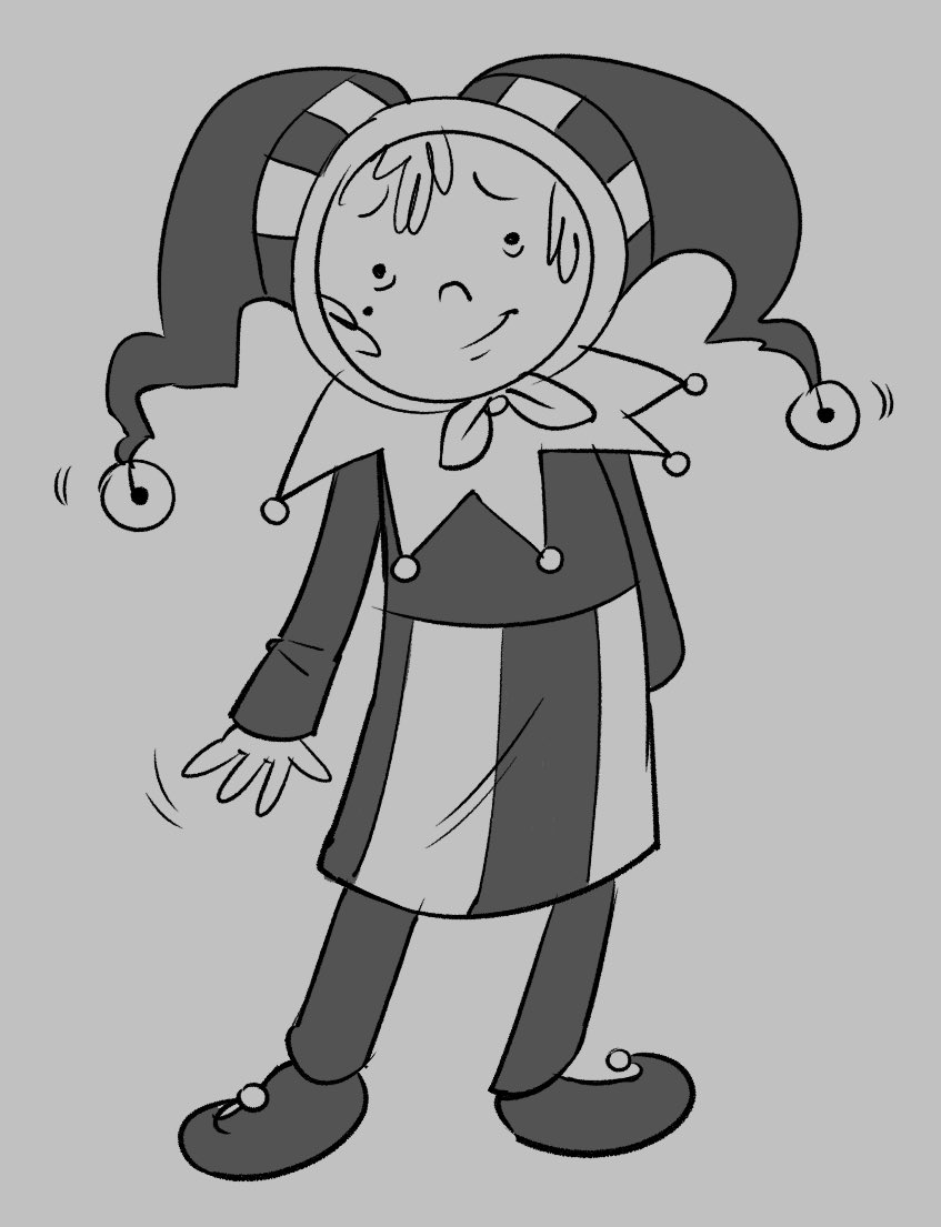 crunchycup's tweet photo. I never elaborated on my other featured character but his name is Sacha and he is also a jester 😼✌️ https://t.co/UZsaR2HbFm