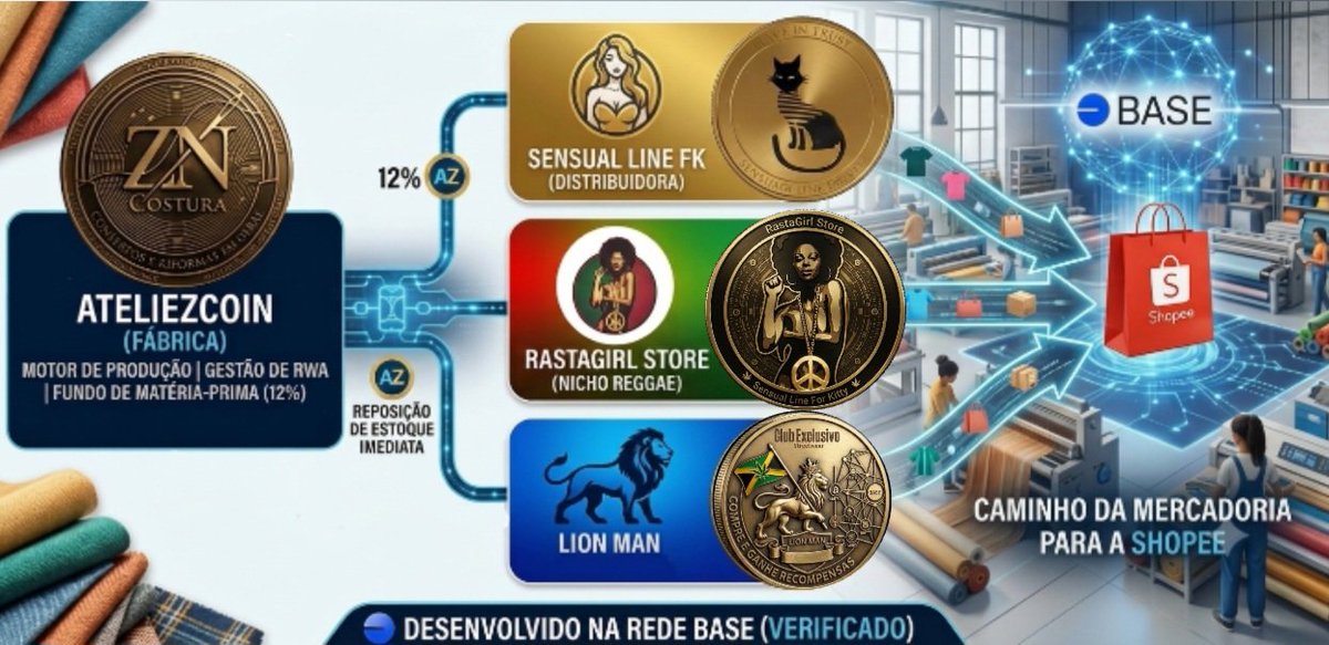 Sensuallinefk's tweet photo. tradição e inovação
A $AtelieZCoin faz a gestão de #RWA e a produção, enquanto nossas marcas gerenciam a distribuição e vendas.
Tudo integrado ao marketplace
Conectando confecção, moda e #blockchain. 🧵⛓️
#UtilityToken #BaseChain #shopee https://t.co/hOBjfy7JXh