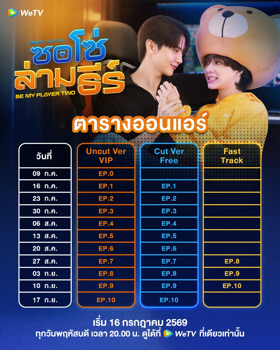 MaxkyBasTrend's tweet photo. 📣วันนี้ #ซอโซ่ล่ามธีร์ #BeMyPlayerTwo มี ep.0 ทาง WeTV!!! 

ขอตั้งแผงขาย
สำหรับ EP.1 - EP.10 มีทั้ง version Uncut และ  Cut Ver 

สำหรับ
Cut version ดูฟรีได้ด้วยนะคะทุกคน เริ่มตอนแรก 16 ก.ค นี้ 

#maxky_rp #บาสเด็กอ้วนที่แท้จริง
#แม็กกี้บาส #maxkybas https://t.co/PnOSnfm3Vk