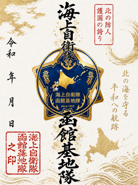 hasaa_msdf's tweet photo. 【御守印】
　函館基地隊の「御守印」を作成しました!!!!
今後のイベントで配布できるかも……⁉
【8.7.9】 https://t.co/HcW1GQ4yrJ