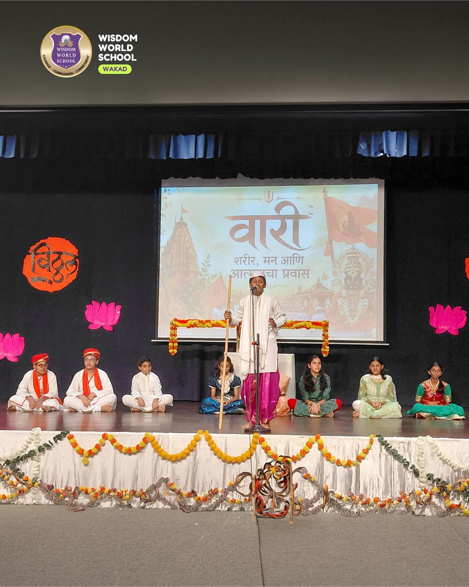 WorldPune's tweet photo. 🚩 Through a thoughtful assembly inspired by the Pandharpur Vari, our Class VIII students reflected on the values of service, humility, compassion, and inclusivity💛
#WisdomWorldSchool #PandharpurVari #ValueBasedEducation #Wisdomites https://t.co/WsPjlXHS0a