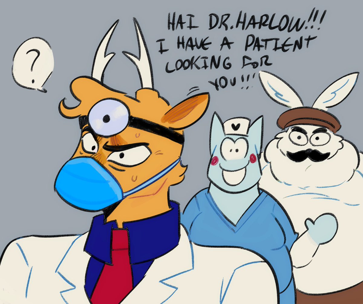 clownhareollie's tweet photo. i like the new dr. harlow design awwww
(featuring my animal hospital oc)

#animalhospital https://t.co/zhspU6xZgs