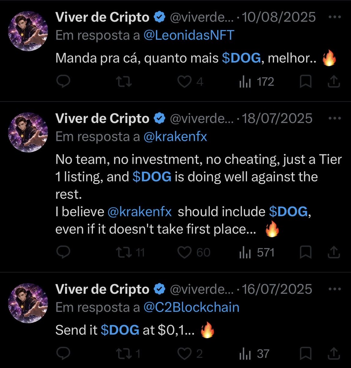 nicacioweb's tweet photo. @leonardoscaburi Comprei Dog do @viverdecripto 

Oque vc acha? https://t.co/PDgKUafHiS