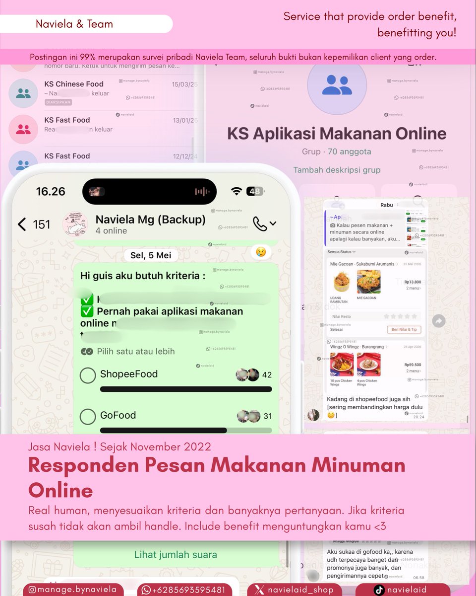 navielaid_shop's tweet photo. Kalau kamu butuh Responden Pengguna Skintific atau yang Pernah Pesan Makanan di Aplikasi. Bisa banget!🤩

100% rill human, kamu butuh bukti sebar dan selesai isi-nya juga bisa banget!😋✨

Cek testi lainnya https://t.co/Hjti7L4I02 https://t.co/ltFtINYrxN