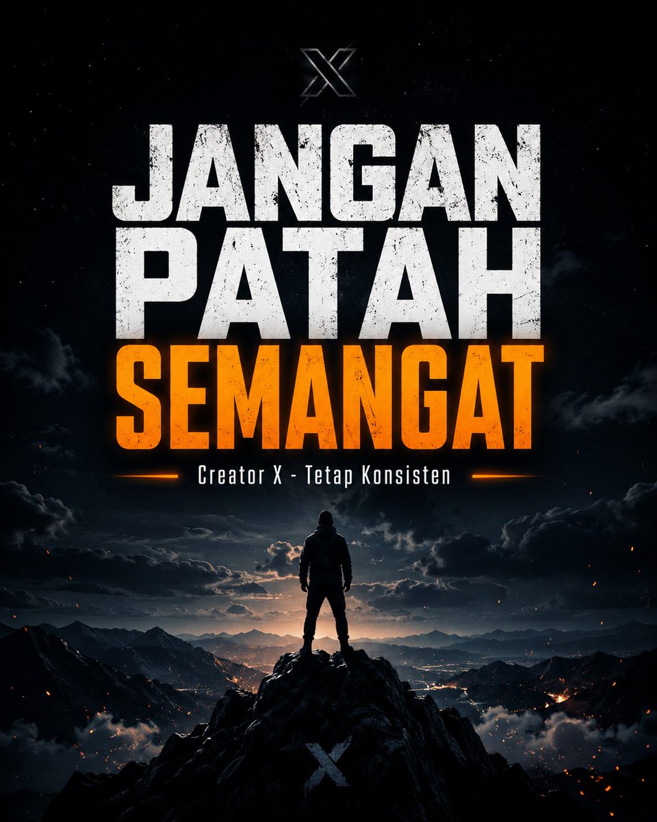 BangRegarSir's tweet photo. 🔥 Jangan Patah Semangat!

Hasil mungkin belum terlihat hari ini, tapi usaha yang konsisten tidak akan sia-sia.
Tetap konsisten dan terus berkarya. Semua creator sukses pernah memulai dari nol.
#JanganPatahSemangat https://t.co/T6dx8bstCy