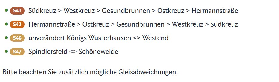 SBahnBerlin's tweet photo. Vorabinfo - #S41, #S42, #S46, #S47: Wegen kurzfristiger Bauarbeiten im Bereich #Tempelhof besteht heute ab ca. 21:50 Uhr bis 1:30 Uhr zwischen #Hermannstr. und #Südkreuz nur ein 20-Minuten-Takt mit der S46. Zugverkehr der Linien S41, S42 und S47 wie folgt: https://t.co/P23vxpq7j3