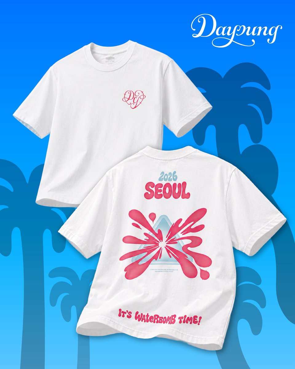 DAYOUNG_offcl's tweet photo. [📢] 
#워터밤 아티스트 MD(티셔츠) 판매 안내

✔ 판매 일정 : 26.07.09(목) 7PM ~ 26.07.26(일) 11:59PM
✔ 판매 플랫폼 : KREAM / 워터밤 공식몰 / 워터밤 현장

#DAYOUNG #다영 https://t.co/5rHylJKUyB