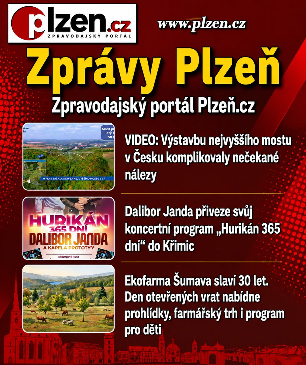 WEBFOTOMEDIASEO's tweet photo. 📰 Tři zajímavé události, které by vám dnes neměly uniknout! 👉 Sledujte https://t.co/EUlxn6sqMo
#Plzen #PlzenCZ #Zpravy #PlzenskyKraj #Most #DaliborJanda #Hurikan365Dni #EkofarmaSumava #Sumava #Aktualne #Cesko #seobp https://t.co/JSAwRdj6EC