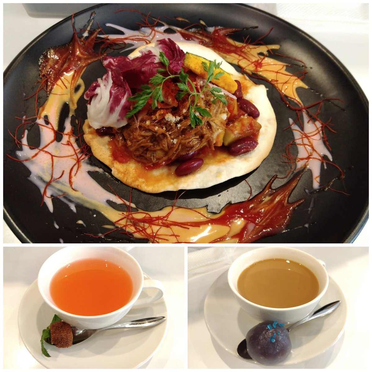 _gaarmageddon_'s tweet photo. 👹カフェの今まで食べたメニューの中で食べにくさNo.1だった😂

美味しいんだけどどう食べるのが正解なのか結局わからなくてナイフで切って具が多いから少しフォーク使って食べてから生地を折って食べてた😶

「宅麺」結局カードコンプできて、さっき凪レンゲ当選メールきてた🍜
やった🥰 https://t.co/ZtwvY0fBys