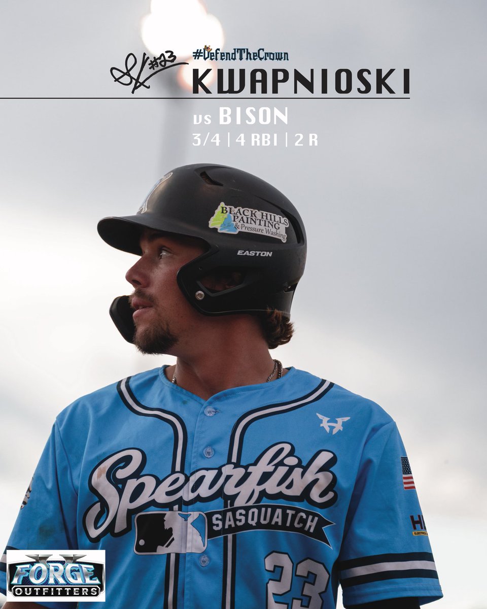 sprfshsasquatch's tweet photo. Our Sasquatch Player of The Game- sponsored by Forge Outfitters- is Sam Kwapnioski
#DefendTheCrown
@skwap25 https://t.co/yHhNYbdWr3