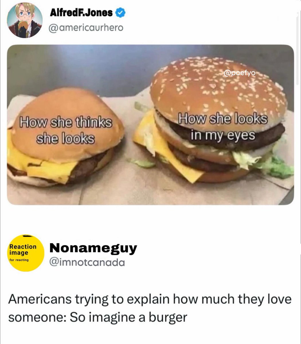 Poefyo's tweet photo. Umhhh yeah 🍔❤️ #hetalia #alfredfjones #americaaph #canadaaph #aph https://t.co/AQlqywejE2