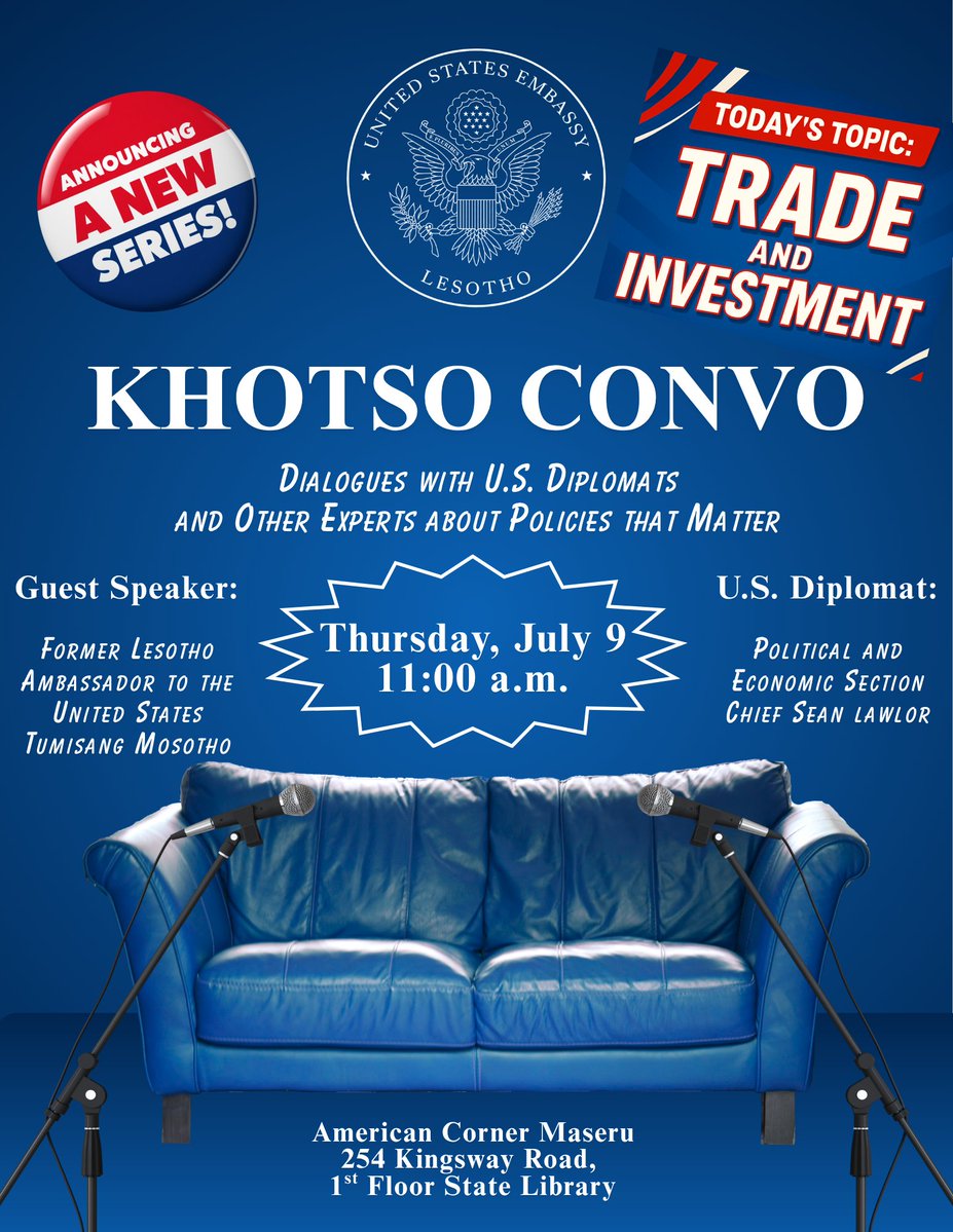 USEmbassyMaseru's tweet photo. Today!  The Conversations begin... https://t.co/Xq9IK62OLZ