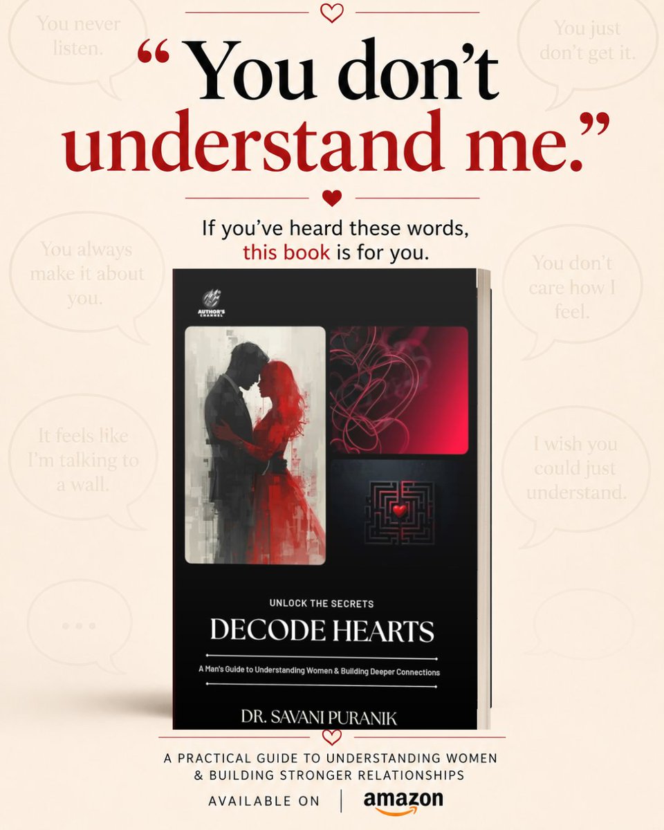 Authors_Channel's tweet photo. Decode Hearts is your guide to deeper understanding and lasting connections.

📖 Available now on Amazon.

#DecodeHearts #EmotionalAwareness #ThinkBeforeYouReact #RelationshipsMatter #MindfulCommunication #PersonalGrowth #BookLovers #AmazonReads https://t.co/sjSliDRCTr