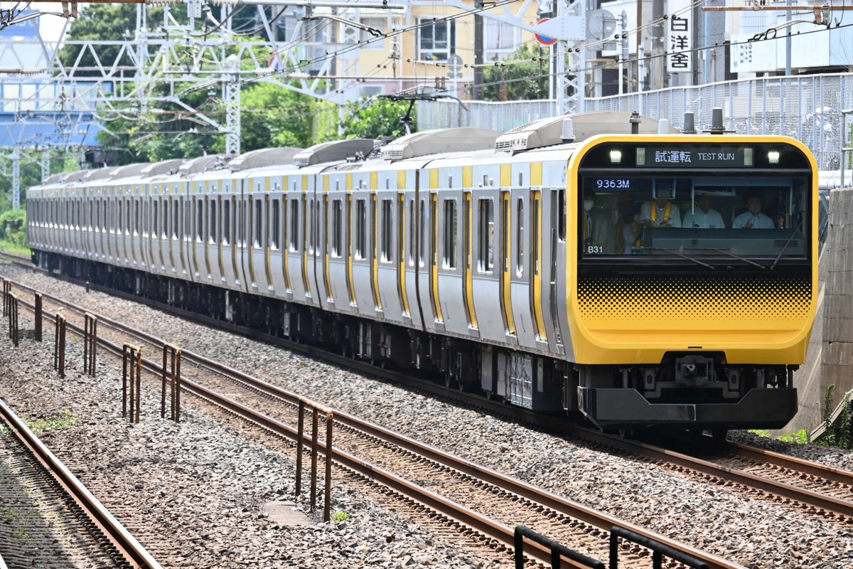 9266d344's tweet photo. 2026/7/9

①試9361M/E235系ミツB31編成
②試9363M/E235系ミツB31編成
③試9364M/E235系ミツB31編成

性能確認 試運転 https://t.co/Ml5IImb2F1