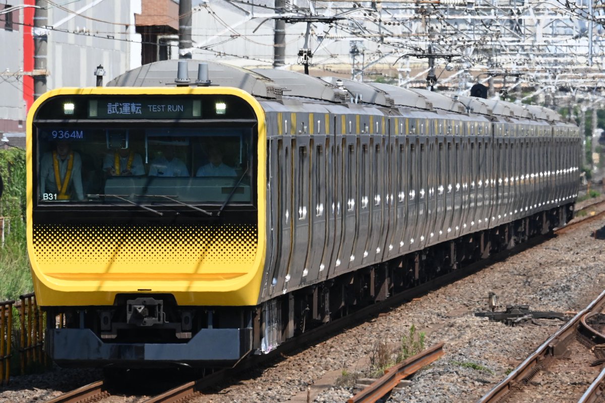 9266d344's tweet photo. 2026/7/9

①試9361M/E235系ミツB31編成
②試9363M/E235系ミツB31編成
③試9364M/E235系ミツB31編成

性能確認 試運転 https://t.co/Ml5IImb2F1