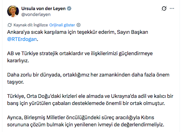 cengizozakinci's tweet photo. Ursula von der Leyen, Türkiye'yi Avrupa Birliği'nin "Aday Ülke"si olarak değil "Stratejik Ortağı" olarak adlandırıyor. https://t.co/Dr4KODpMGA