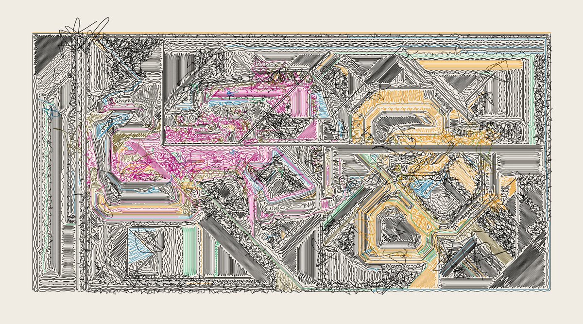 CCDDBB's tweet photo. Plottable Mess - Alternative Render #8
#javascript #plotterart #plottertwitter #generart #genart #digitalart #abstractart #graphicart https://t.co/kTXYllhDIc