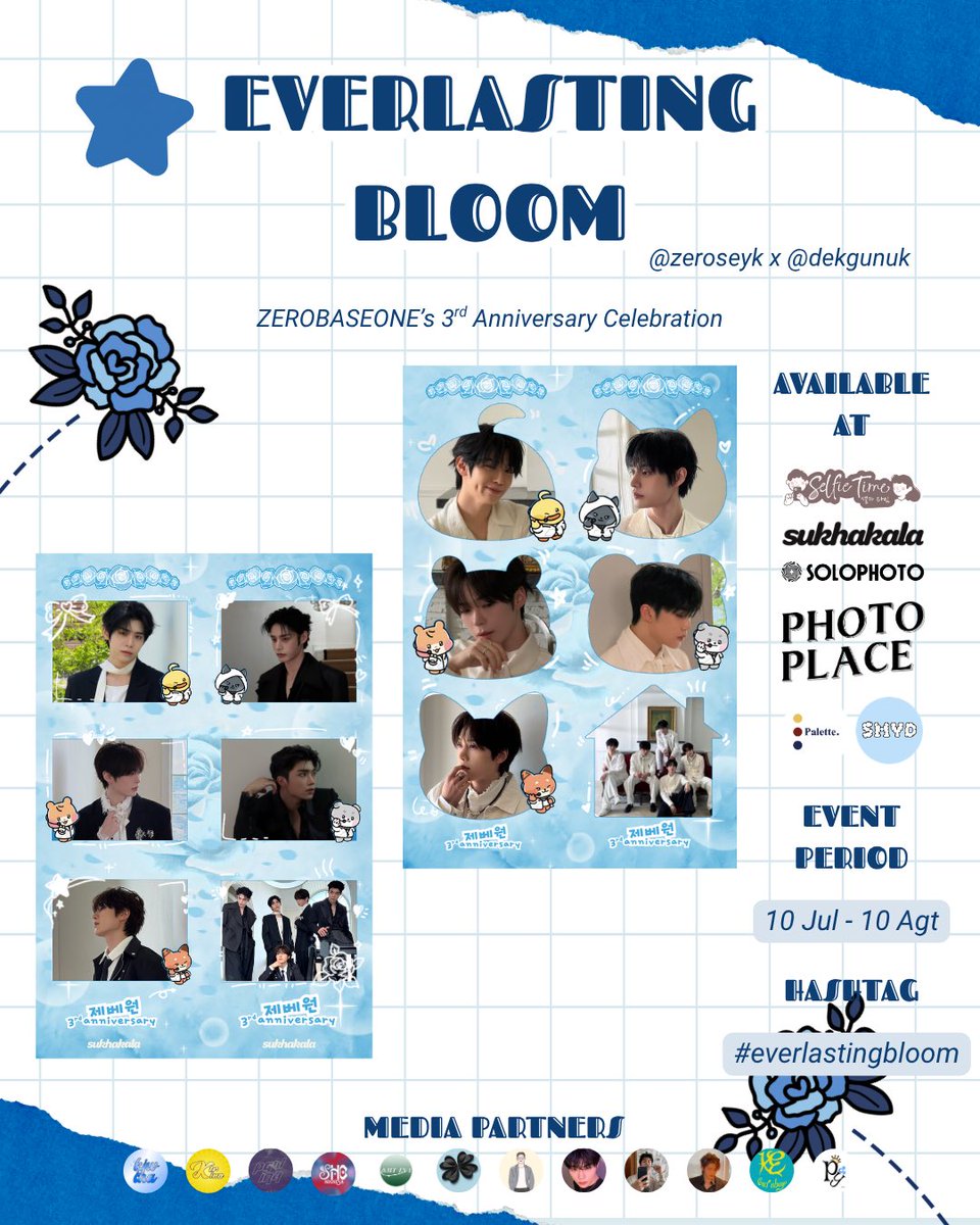 ahnwana's tweet photo. ❣️💫 Everlasting Bloom 💫❣️
ZEROBASEONE’s 3rd Anniversary photobooth frame event by @zeroseyk and @dekgunuk
🗓️ 10 Jul - 10 Agt 2026
🏠 selfietime, palette, SMYD, sukhakalah, photoplace, & solophoto
❣️kindly tag @zeroseyk and @dekgunuk and use the hashtag #everlastingbloom https://t.co/LEa5DZu2y4