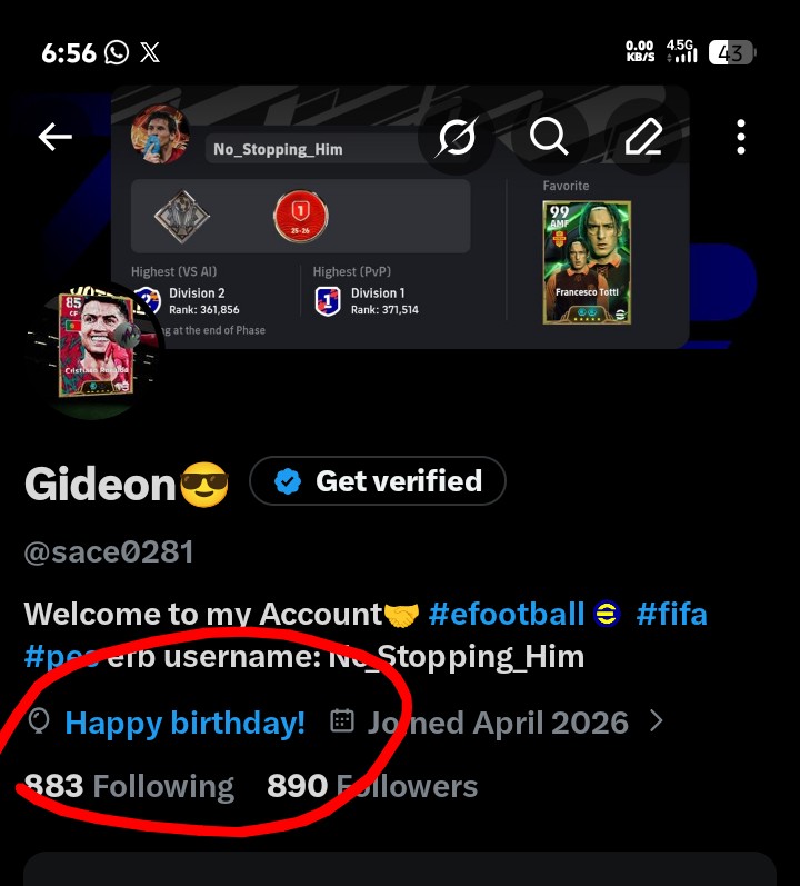sace0281's tweet photo. Life is so private that only x remembered my birthday🥲...wish me happy birthday mutuals🥳😂
#efootball https://t.co/RwC4UmCJg3