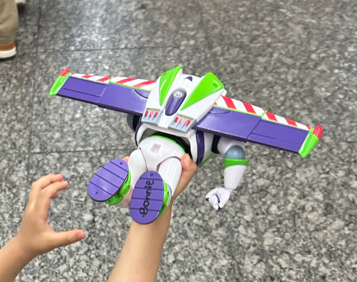 ppp_porte's tweet photo. バズ推しの息子にせがまれて、ゲームセンターで3000円かけて取ってからもう1時間半程度空を飛んでいるばず

うちは休憩少ないよ、ごめんねバズ・ライトイヤー https://t.co/0Ge3diqi0A