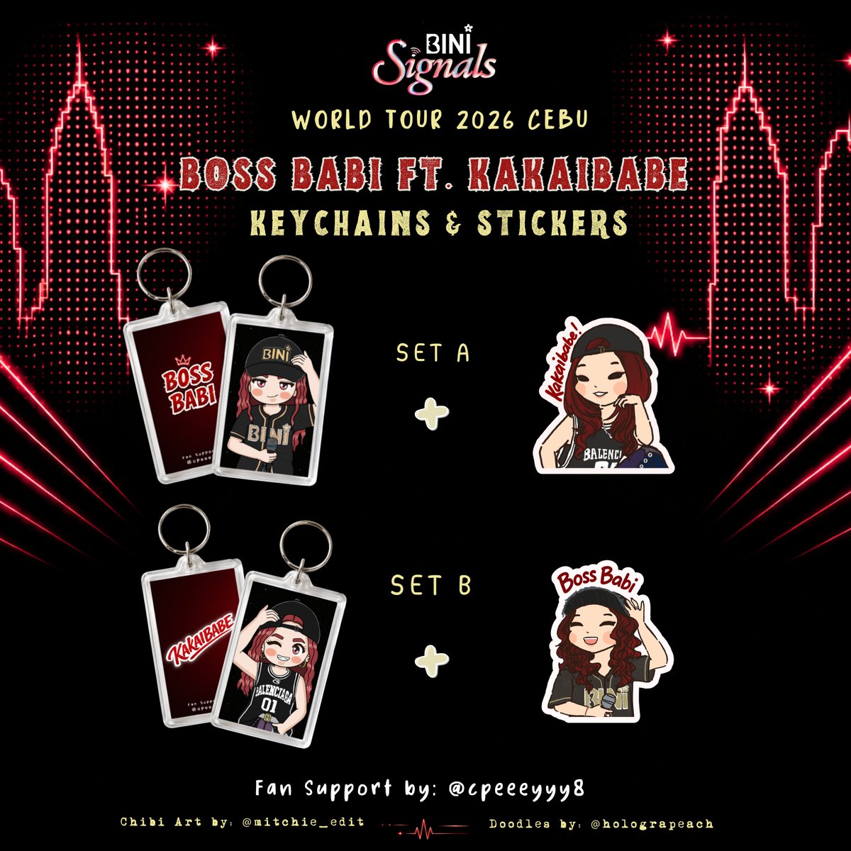 cpeeeyyy8's tweet photo. 𝗕𝗜𝗡𝗜 𝗦𝗶𝗴𝗻𝗮𝗹𝘀 𝗪𝗼𝗿𝗹𝗱 𝗧𝗼𝘂𝗿 𝟮𝟬𝟮𝟲 𝗖𝗘𝗕𝗨  
Fan Support by @cpeeeyyy8

❤️‍🔥like &amp; rt 
❤️‍🔥1:1 set only 
❤️‍🔥loc and time (TBA)
❤️‍🔥On-the-spot trades only   

Chibi art by @mitchie_edit
Doodles by @holograpeach

#BINI
#BINI_SIGNALS_WORLDTOUR_2026
#BINI_SIGNALS_CEBU https://t.co/si7CzHnNev