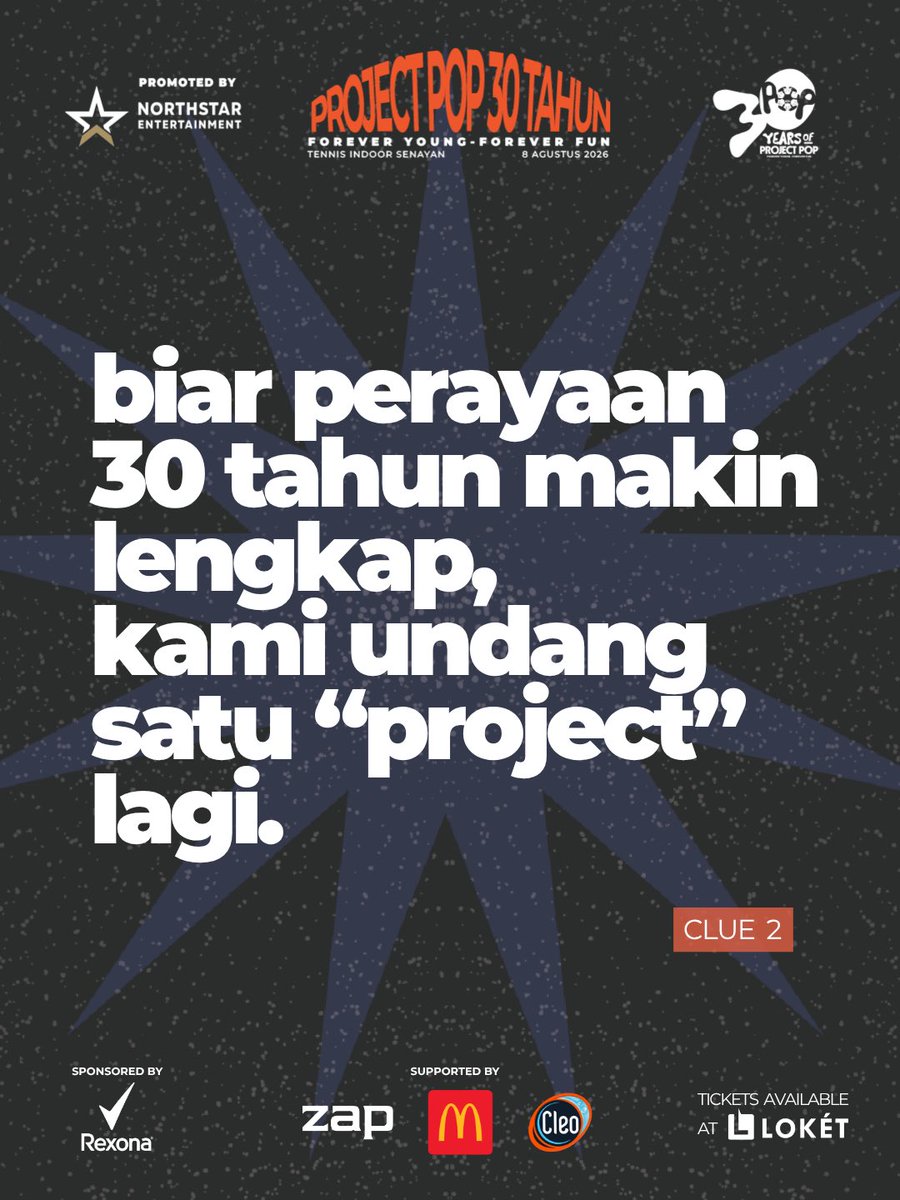 NorthstarEnt_ID's tweet photo. Clue-nya sudah kami kasih, sekarang giliran kamu tebak👀
Tulis jawabanmu di kolom komentar yaa..

#ProjectPop #ProjectPop30Tahun #ForeverYoungForeverFun https://t.co/dCo473iEYK