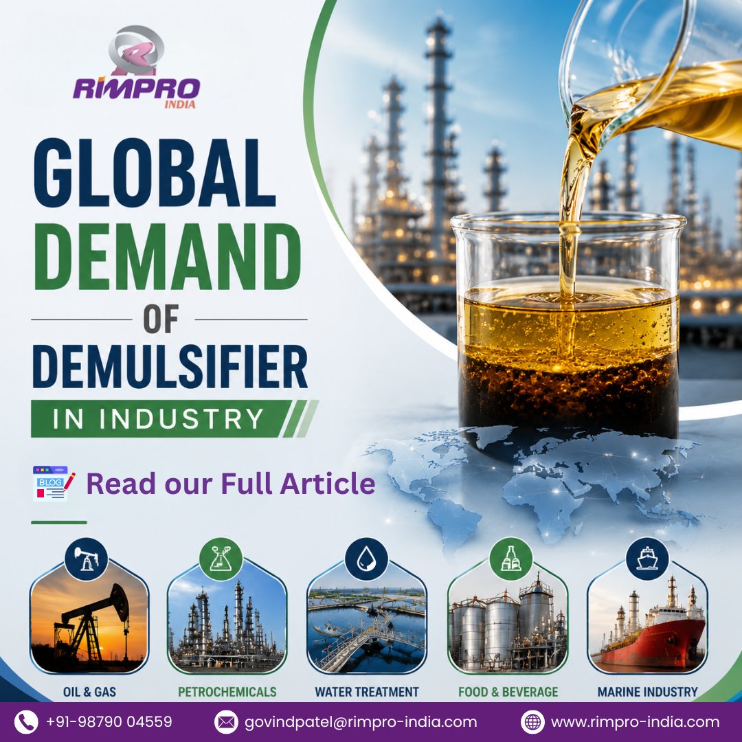 rimproindia's tweet photo. 🛢️ Better separation. Smarter operations.
Discover why demulsifiers are becoming essential for efficient oil & gas processing worldwide.
Read: https://t.co/lfssbXMbAH
#RimproIndia #Demulsifier #OilAndGas #CrudeOilProcessing #OilSeparation #SpecialtyChemicals #ChemicalIndustry https://t.co/fY9VvUMzM9