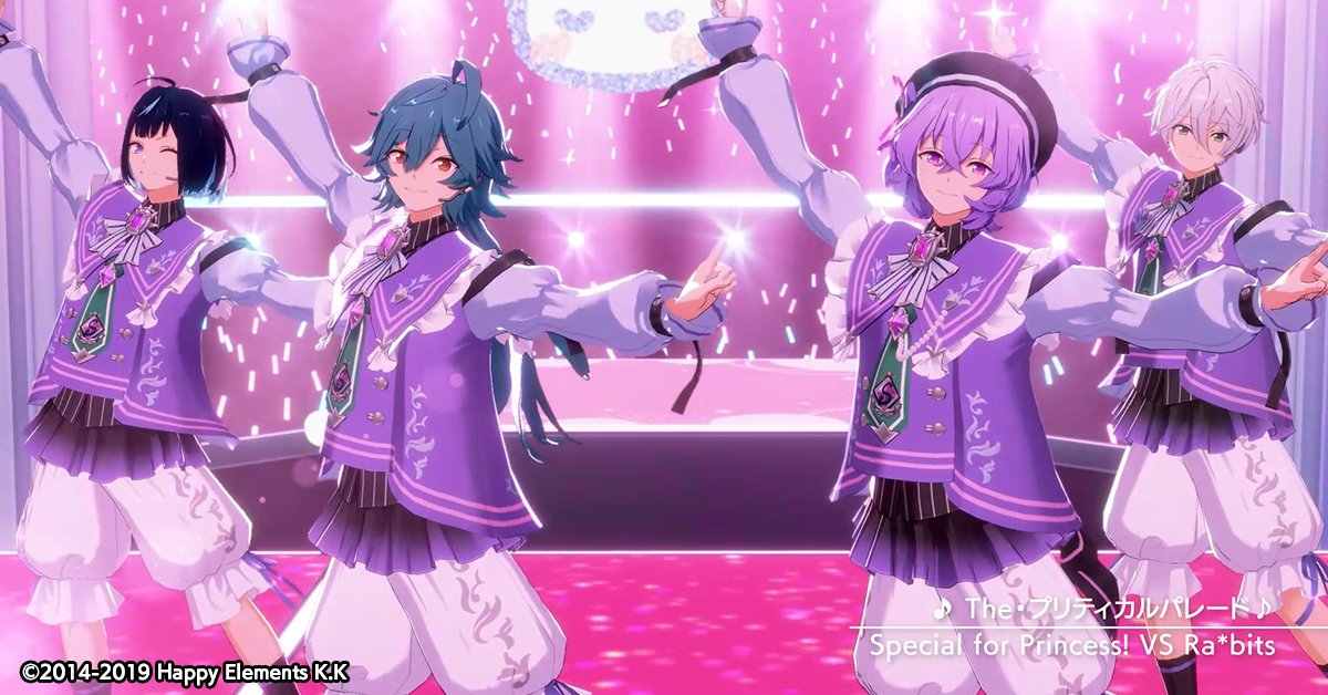 enstars_music's tweet photo. 【お知らせ】

本日15時〜
『Special for Princess! VS Ra*bits』が歌う、『The・プリティカルパレード♪』を追加🎉

新規楽曲追加を記念して【『The・プリティカルパレード♪』登場！ライブフェス！】を開催中🌟

期間中、通常ライブ&amp;あんさんぶるライブで育成アイテムドロップ率アップ！

#あんスタ https://t.co/mtFZuoQCEd