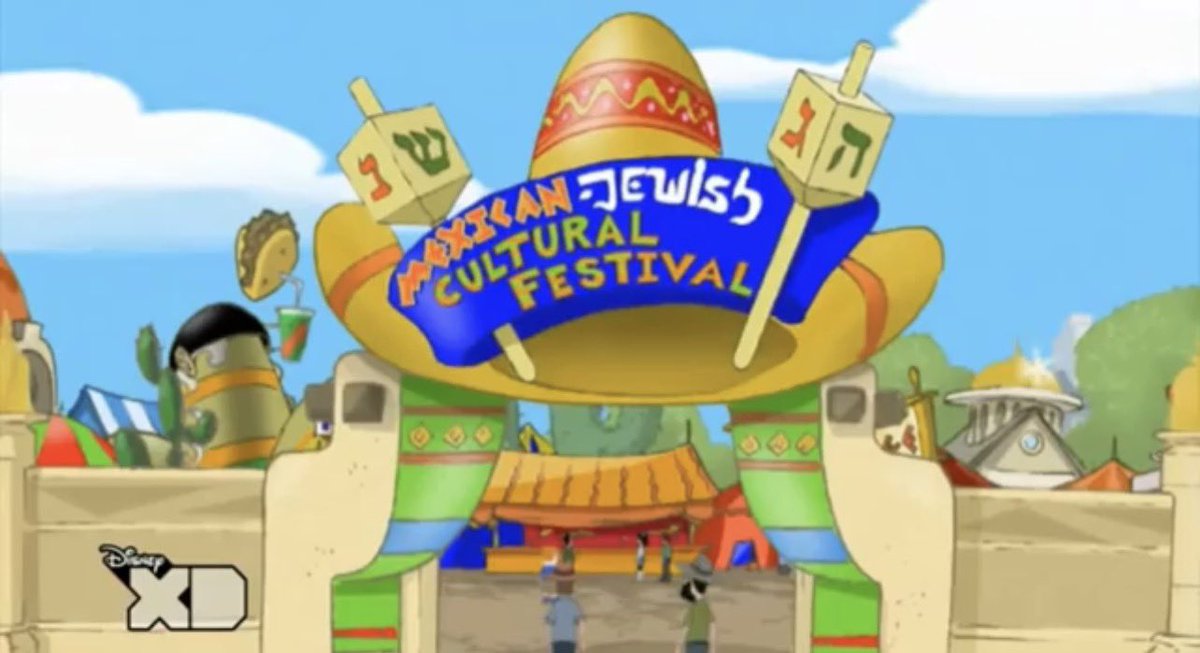 KarlaBGiL's tweet photo. @afrocolectiva Cuando en Phineas &amp; Ferb, Isabella se supone que era judeomexicana, hasta ahí normal pero después hacen un episodio sobre EL GRAN FESTIVAL MÉXICO ISRAEL con canciones y todos https://t.co/UBkHzYLYok https://t.co/Xo3b4tYgmd