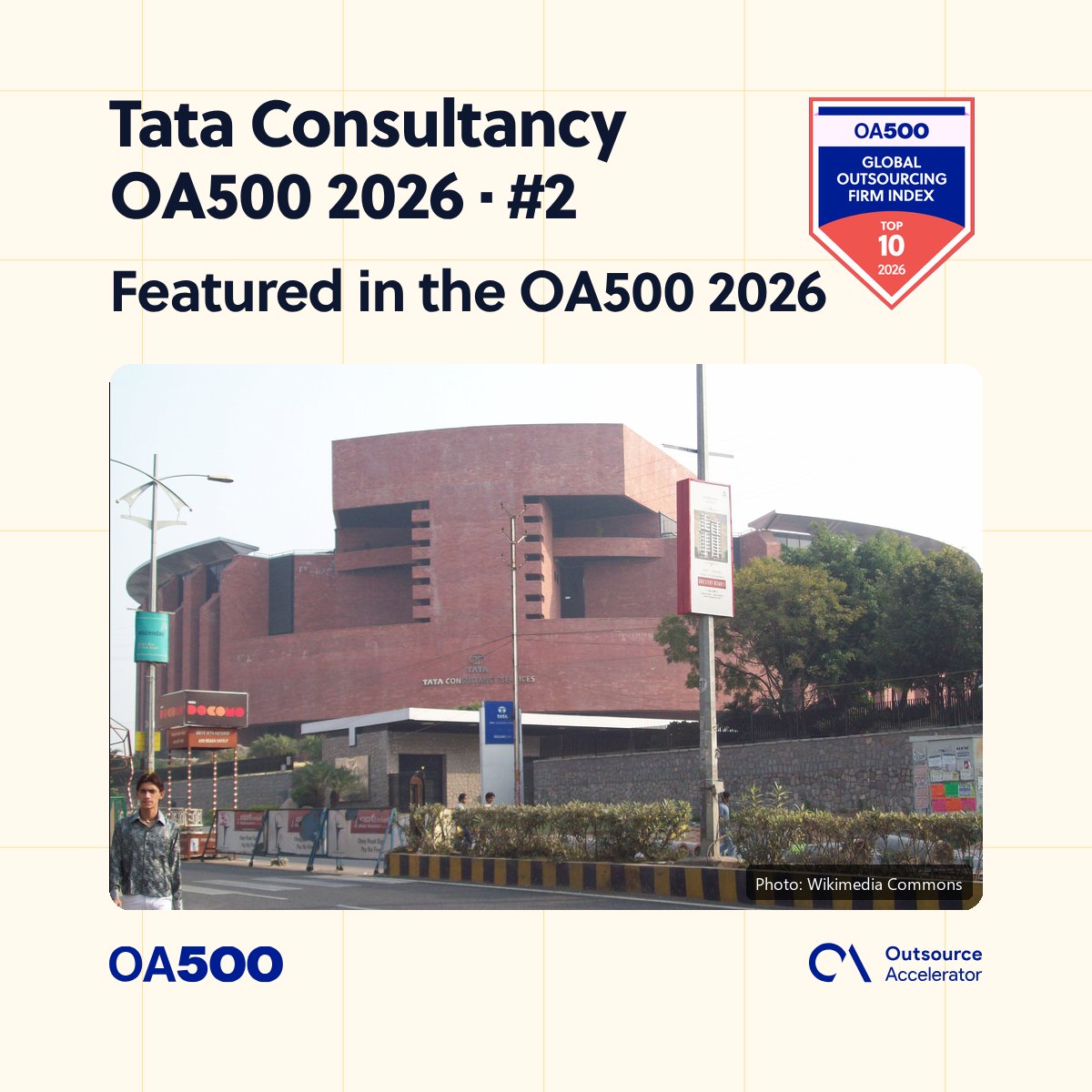 outsourceaccel's tweet photo. Congrats to @TCS — ranked #2 in the OA500 2026.

Total Footprint × QA Score: 363 · Top 10.

Full 2026 index → https://t.co/OayLC8trS3

#OA500 #TataConsultancy https://t.co/sB2YRvgvOe