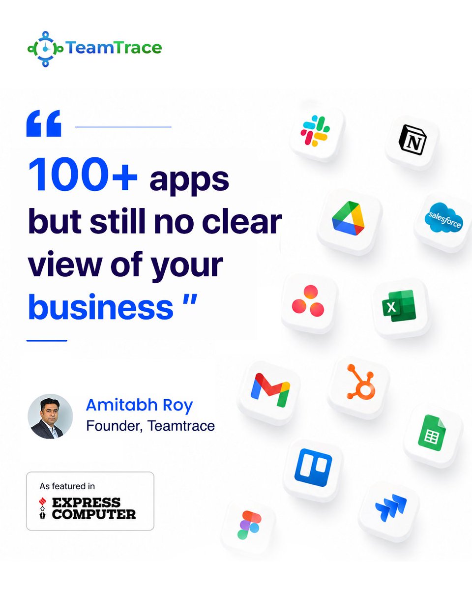 TeamtraceApp's tweet photo. TeamTrace Founder Amitabh Roy makes the case that the next era isn't another app in the stack. Rather, it's an AI work intelligence layer sitting across the systems you already run.
https://t.co/9CMKas9oyR 

#EnterpriseSoftware #WorkforceIntelligence #AIatWork https://t.co/u6x5vCOn03
