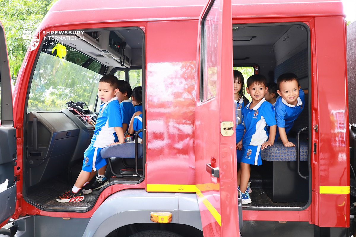 SHBcitycampus's tweet photo. A fun-filled experience that brought learning to life for our Early Years children as they welcomed firefighters from the local Fire Department. Children had the chance to spray a real fire hose, climb aboard the fire truck, and explore it up close.

#ShrewsburyBangkokCityCampus https://t.co/9C15oHgdHV